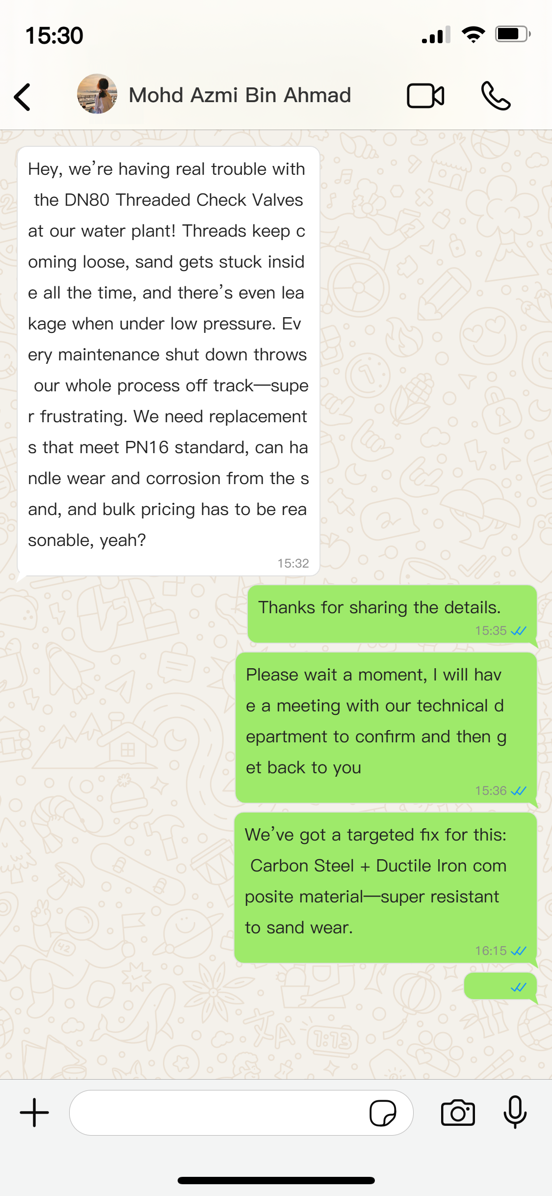 From Complaint to Repeat Order: Custom Valve Solution Validated by SEA Water Plant in 3 Months🔧